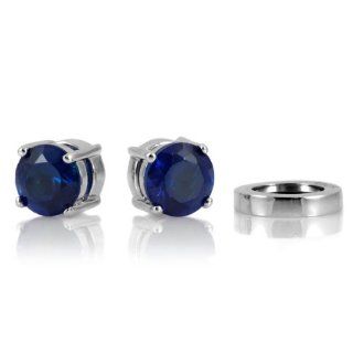 Raina's Magnetic Earrings   CZ Studs   Sapphire Blue Emitations Jewelry