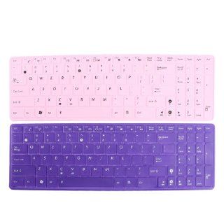 2 Pcs Pink Purple Silicone Keyboard Skin Film Cover for Asus 15" Notebook Computers & Accessories