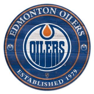 Edmonton Oilers 19.75 Inch Wood Sign  Sports Fan Street Signs  Sports & Outdoors