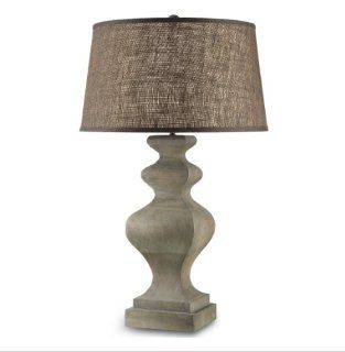 Pierre Contemporary Rustic French Country Linen Lamp  35"H   Table Lamps