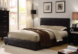 Espresso Black Tufted Design Leather Look Twin Size Upholstered bed Home & Kitchen