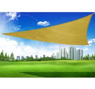 Outsunny 11.5' Triangle Outdoor Patio Sun Shade Sail Canopy   Sand  Patio, Lawn & Garden