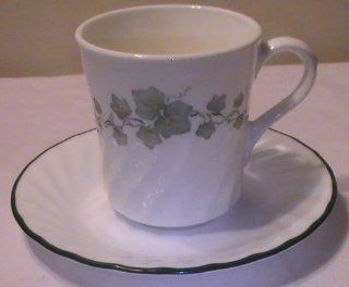 Corning Corelle Callaway Ivy Mugs & Saucers   Set of 4 Ea.  Drinkware Cups With Saucers  