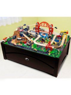 Toy / Game Kidkraft Metropolis Train Table And Set With Large Rolling Trundle   For Convenient Storage Toys & Games