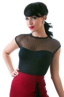 Rock Steady Clothing Miss Fancy Top in Black (X Large) Blouses