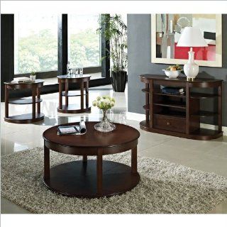 Steve Silver Company Crestview 3 Piece Round Spinning Cocktail Table Set in Espresso   Coffee Tables