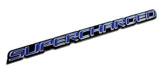 Blue Supercharge Supercharged Aluminum Emblems for Chevy Corvette Dodge Hot Rod Street Chevy Impala Ss Harley Davidson Camaro Range Rover Ford Mustang Gt Automotive