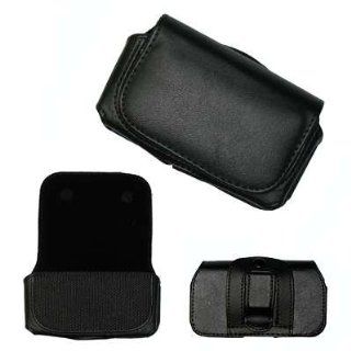 Leather Side Case Pouch (With Belt Clip and Belt Loop) + Custom Cut LCD Screen Protector for Motorola Rival A455 [Accessory Export Brand] Cell Phones & Accessories