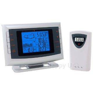 Hideki TE653ELW (Made by the same OEM as Honeywell, Meade, Nexxtech) Complete Weather Station Forecaster with Atomic Clock, Indoor/Outdoor Temperature, Humidity & Barometric Pressure   Desktop Clock With Weather Warning