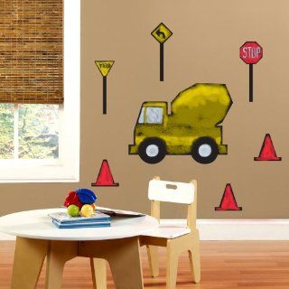 Construction Chalkboard Giant Wall Decals   Childrens Wall Decor