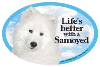Samoyed Oval Dog Magnet for Cars  Pet Memorial Products 