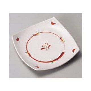 sushi plate kbu330 24 682 [5.44 x 5.44 x 0.79 inch] Japanese tabletop kitchen dish 4.5 positive square plate serving plate red glazing Marmont [13.8x13.8x2cm] Japanese restaurant inn restaurant business kbu330 24 682 Kitchen & Dining