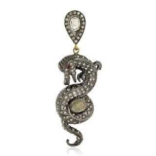 Fashion 18kt Gold 1.85ct Diamond Pave Dragon Pendant Jewelry Pendant Enhancers Jewelry