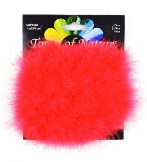 Touch of Nature 1 Piece Feather Marabou Craft Boa with Wire Center for Arts and Crafts, 1 Yard, Red