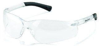 MCR Safety BK310 BearKat 3 Polycarbonate Clear Lens Safety Glasses with Non Slip Hybrid Black Temple Sleeve   Work Gloves  