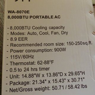 SPT 8, 000BTU Single Hose Portable AC   Portable Air Conditioners