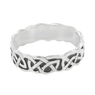 .925 Sterling Silver Celtic Knot Men's Band Ring (9) Jewelry