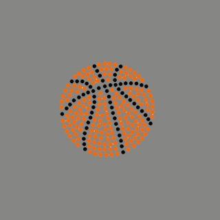 Set of 2 Basketball Ball Iron On Rhinestone T shirt Transfers by Jubilee Rhinestones