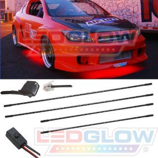 LEDGLOW Red LED Slimline Underbody Underglow Kit Automotive