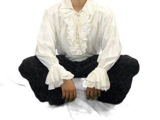 Captain Charles Vane Pirate Shirt   White Cotton Blend   Sizes Small   XXX Large Clothing