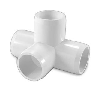 FORMUFIT 1/2" 4 way Tee PVC Fitting Connector   Furniture Grade   Pipe Fittings  