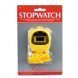 Champion Sports Water Resistant Stopwatches, 1/100 Second (Set of 6)