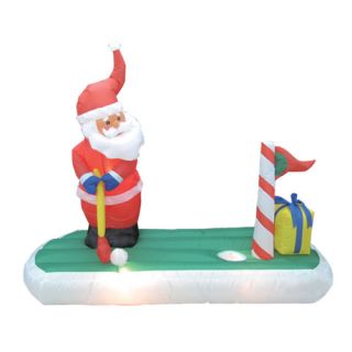 Christmas Inflatable Santa Claus Play Golf