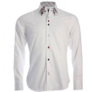 Daniel Rosso DR 512 Double Collar Shirt in White WHITE S Chest 40 Collar 14.5 at  Mens Clothing store Button Down Shirts