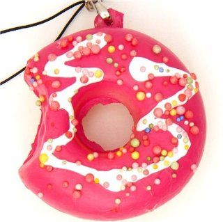 pink donut squishy charm with colourful sprinkles Toys & Games