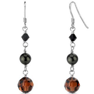 Oravo Fly By Night Dangle Drop Earrings with Clear s in Sterling