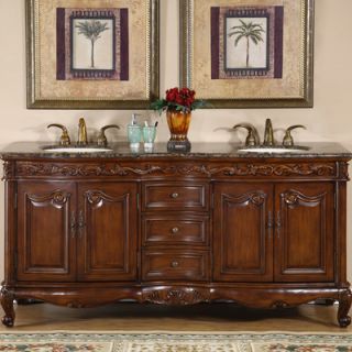 Silkroad Exclusive Ella 72 Double Sink Bathroom Vanity Set