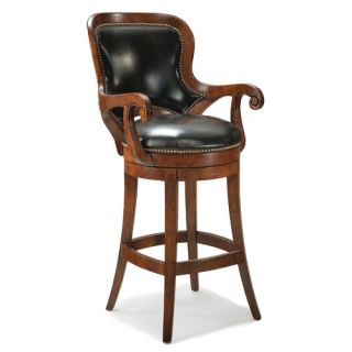 New World Trading Colonial Swivel Bar Stool with Cushion