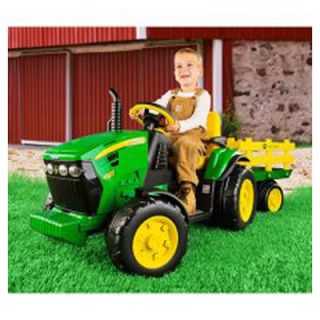 Peg Perego Ground Force 12V Battery Powered Tractor with Trailer