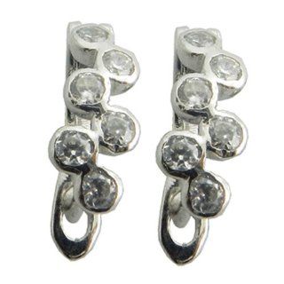 925 Silver White CZ Sterling Jewelry Earring Jewelry
