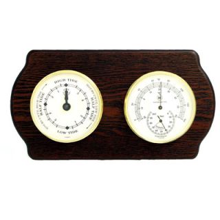 Bey Berk Tide Wall Clock with Thermometer and Hygrometer