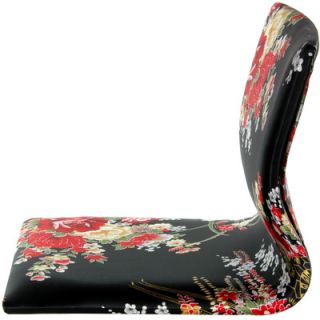 Oriental Furniture Tatami Hibiscus Meditation Fabric Lounge Chair