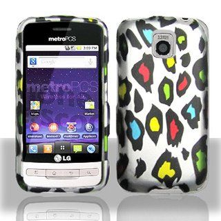 Colorful Leopard Hard Cover Case for LG Optimus M MS690 C LW690 Cell Phones & Accessories
