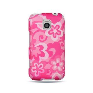 Hot Pink Pop Flower Hard Cover Case for LG Optimus M MS690 C LW690 Cell Phones & Accessories