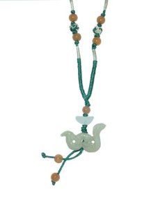 Snake Zodiac Jade Necklace Adorned with Jade Beads and Ingot for Good Money Luck Made with Green Cord Born In 1941, 1953, 1965, 1977, 1989, 2001, 2013 Jewelry