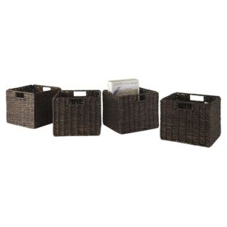 Winsome Granville Foldable Small Corn Husk Baskets (Set of 4)