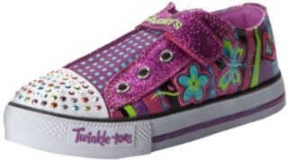 Skechers Kids 10279N Twinkle Toes Cloudies Sneaker, Hot Pink/Purple, 7 M US Toddler Running Shoes Shoes