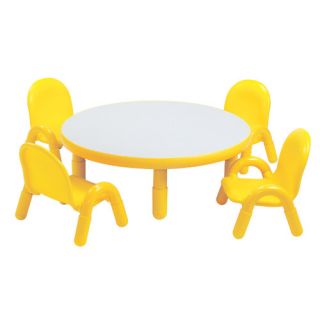 Round Baseline Toddler Table and Chair Set in Canary Yellow