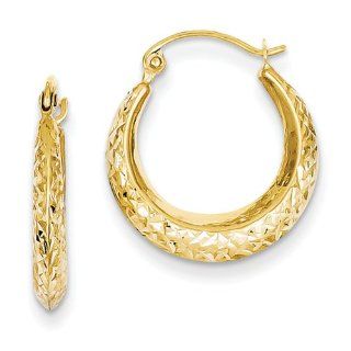 14k Yellow Gold Madi K Textured Hollow Hoop Earrings Vishal Jewelry Jewelry