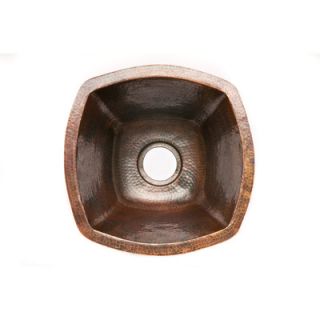 Premier Copper Products 17 Square Hammered Copper Bar Sink in Oil