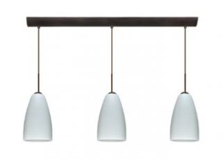 Besa Lighting 3JV 1511KR GU24 BR Chalk Riva 9 Three Light Compact Fluorescent Pendant with Bronze Metal Finish from the Riva 9 Collection   Ceiling Pendant Fixtures  
