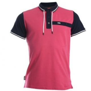 Henleys Halgh contrast Panel Polo T Shirt PINK SMALL at  Mens Clothing store Athletic Shirts