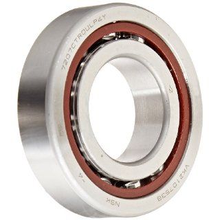 NSK 7207CTRDULP4Y Super Precision Angular Contact Bearing, 15 Contact Angle, Straight Bore, Open Enclosure, Phenolic Cage, Normal Clearance, 35mm Bore, 72mm OD, 0.669" Width, 21500rpm Maximum Rotational Speed, 4480lbf Static Load Capacity, 6830lbf Dy