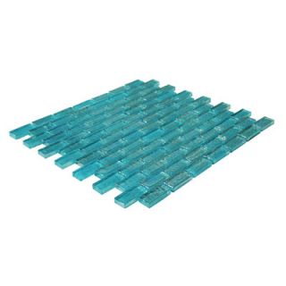 Onix USA Geo Glass Brick 11 4/5 x 11 4/5 Glass Mosaic in Blue