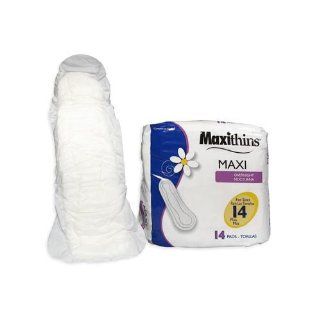 Maxithins MT40064 Individually Wrapped Overnight Sanitary Napkins (12 Packs of 12)