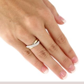 Palm Beach Jewelry 10K Gold Tutone Diamond Accent Crossover Ring